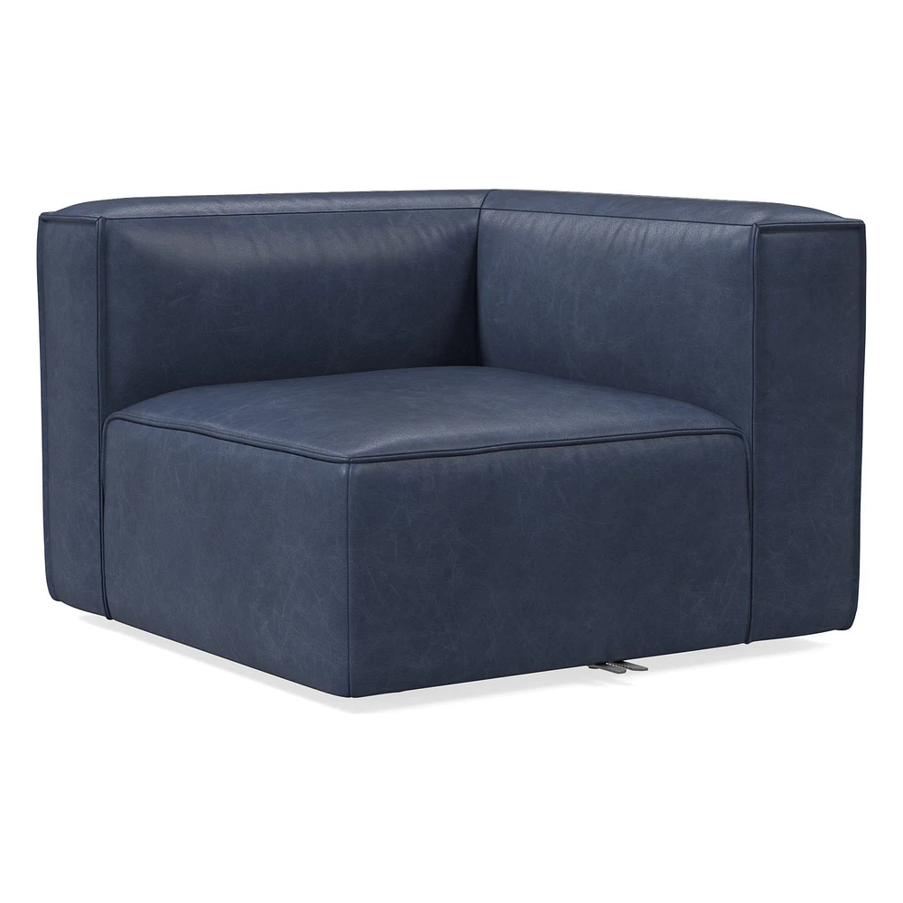 Remi Armless Single, Memory Foam, Leather, Old Saddle, Concealed Support