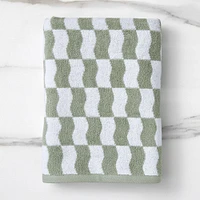 Wavy Block Towel, Bath Sage