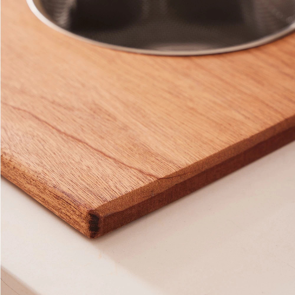 Over-The-Sink Cutting Board With Mesh Basket, Mahogany, 30"