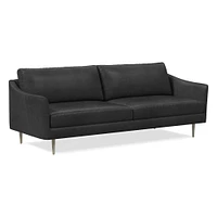 Sloane 86" Sofa, Saddle Leather, Nut, Champagne Bronze