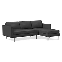Axel 91" Left 2-Piece Chaise Sectional, Saddle Leather, Nut, Metal