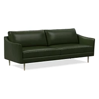 Sloane 86" Sofa, Saddle Leather, Nut, Champagne Bronze