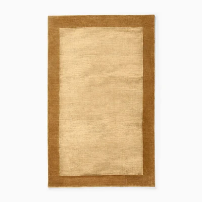 Chip & Dent: Tencel Frame Rug, Antique Gold, 6x9