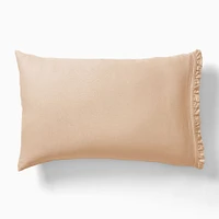 Euro Linen Ruffle Pillowcase, Standard, Alabaster