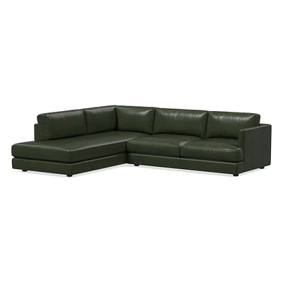 Haven 108" Right Multi Seat 2-Piece Bumper Chaise Sectional, Standard Depth, Saddle Leather, Nut