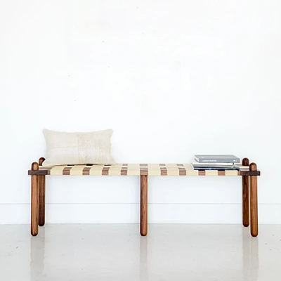 Jute Capsule Bench, Walnut