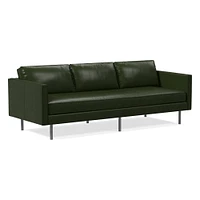 Axel 89" Sofa, Sierra Leather, Snow, Metal