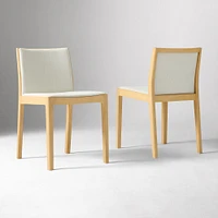 Como Dining Chair, Twill,  Alabaster, Blonde