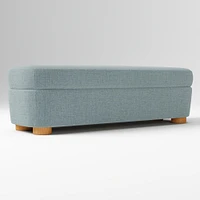 Leroy Storage Bench Performance Yarn Dyed Linen Weave Alabaster Almond on Ash Poly