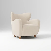 Jodi Wing Chair Poly Yarn Dyed Linen Weave Alabaster Almond