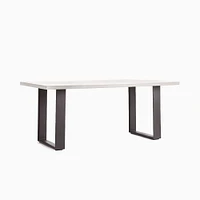 Portside Aluminum Outdoor Concrete 72 Rectangle Dining Table, Gray