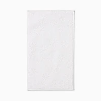 Daisy Carved Hand Towel, White