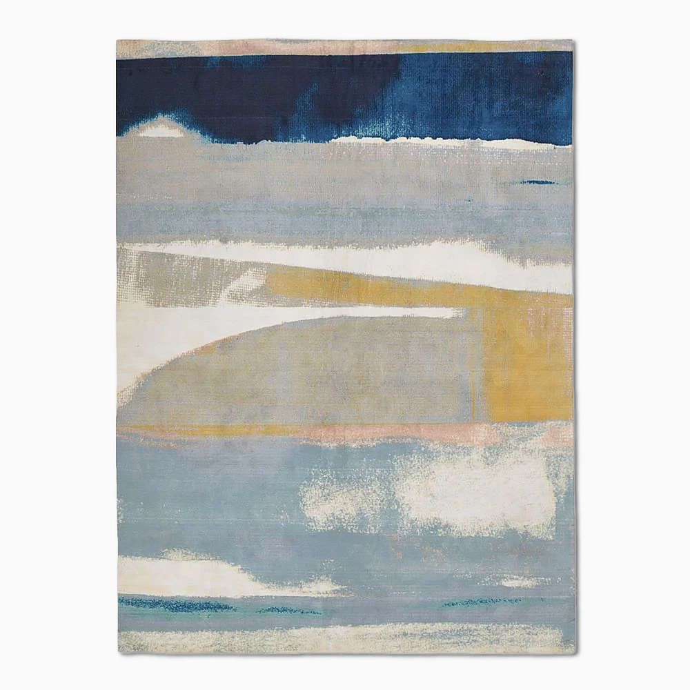 Chip & Dent: Sun-Kissed Landscape Performance Rug, 5x8, Glass Blue