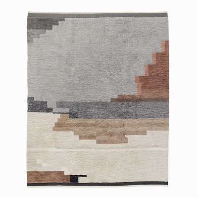 Chip & Dent: Fieldscape Shag Wool Rug, 5x8, Neutral