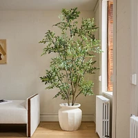 Faux Potted Phoenix Tree, Green, 4.5ft