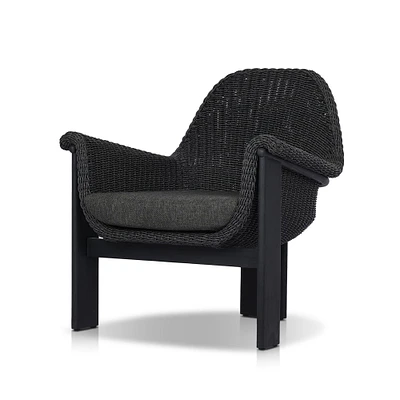 Lenai Outdoor Chair, Faux Black Hyacinth-Stained Teak-Fsc-Ellor