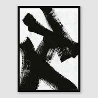 Abstract Ink Brush Framed Wall Art, Double X, 29" X 40"