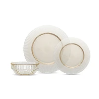 Archie Glass 12-Piece Dinnerware Set, Ginger