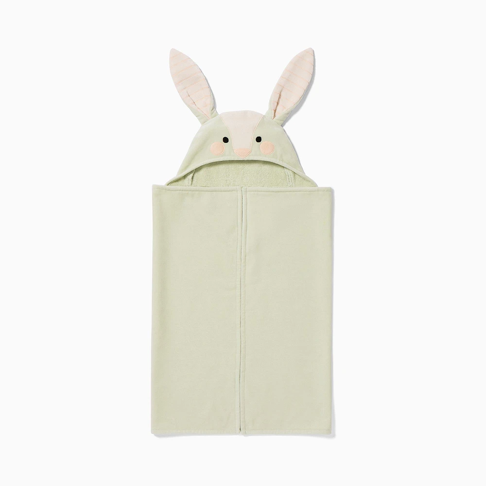 Bunny Hooded Baby Bath Wrap : Jade