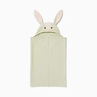 Bunny Hooded Baby Bath Wrap : Jade