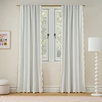 Ripple Blackout Curtain, White, Peach, 48x84