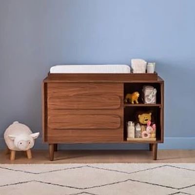 Gemini Dresser With Cubbies  Wide Changing Table Pack Walnut