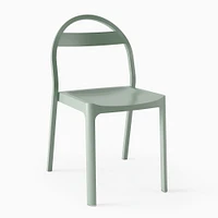 Gable Metal Stacking Chair, Aluminum, Oyster