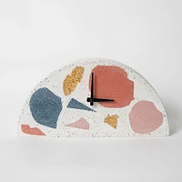 Mantle Clock, Multi Colored Terrazzo
