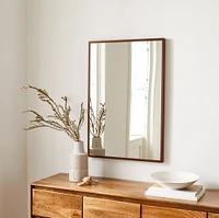 Thin Wood Rectangle Wall Mirror, Acorn