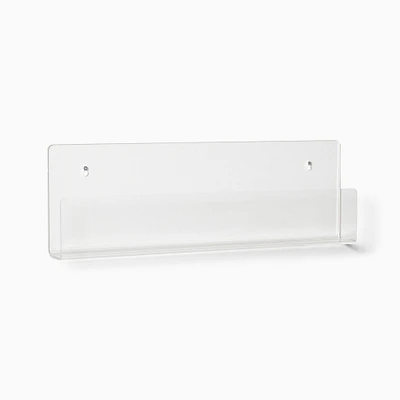 Acrylic Ledge Shelf, Clear, 24"w