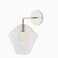 Sculptural Sconce, Geo Small, Milk, Chrome, 7"