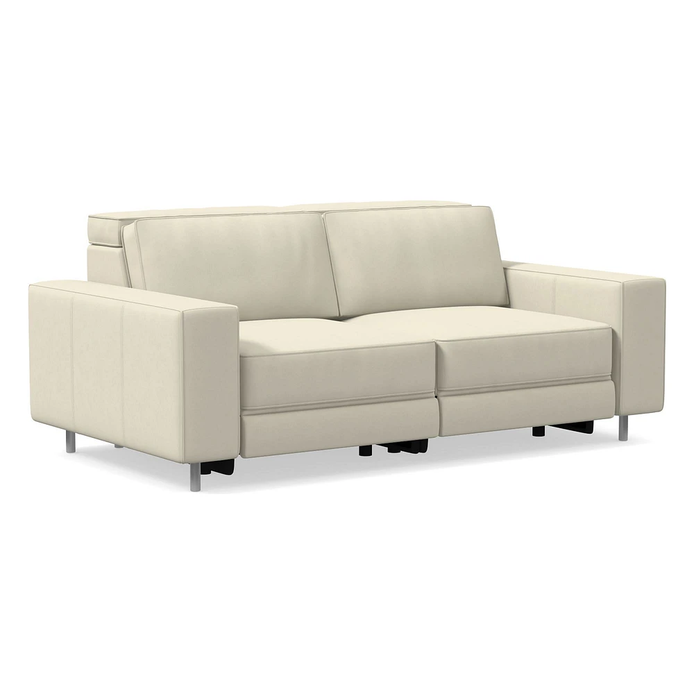 Axel Motion 78" Sofa, Saddle Leather, Nut, Dark Bronze