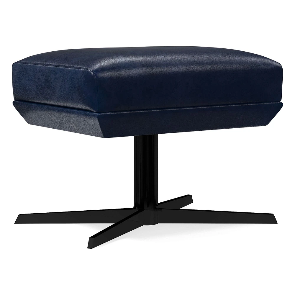 Austin Swivel Ottoman, Poly, Saddle Leather, Nut, Dark Bronze