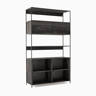 Industrial (48") Open & Closed Storage Bookcase, Mango