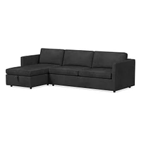 Harris 108" Right Multi-Seat Queen Sleeper Sectional w/ Storage, Saddle Leather, Nut