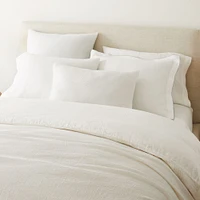 European Flax Linen Mini Waffle Full/Queen Duvet, White