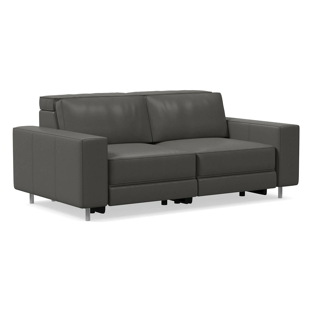 Axel Motion 78" Sofa, Saddle Leather, Nut, Dark Bronze