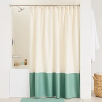 Colorblock Canvas Shower Curtain, 72x74, Dark Horseradish