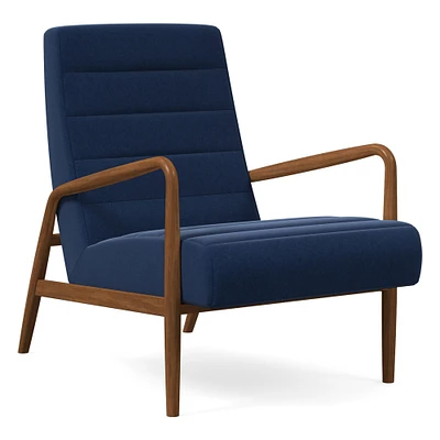 Wilder Chair, Poly, Performance Velvet, Ink Blue, Walnut