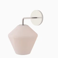 Sculptural Sconce, Geo Small, Milk, Chrome, 7"