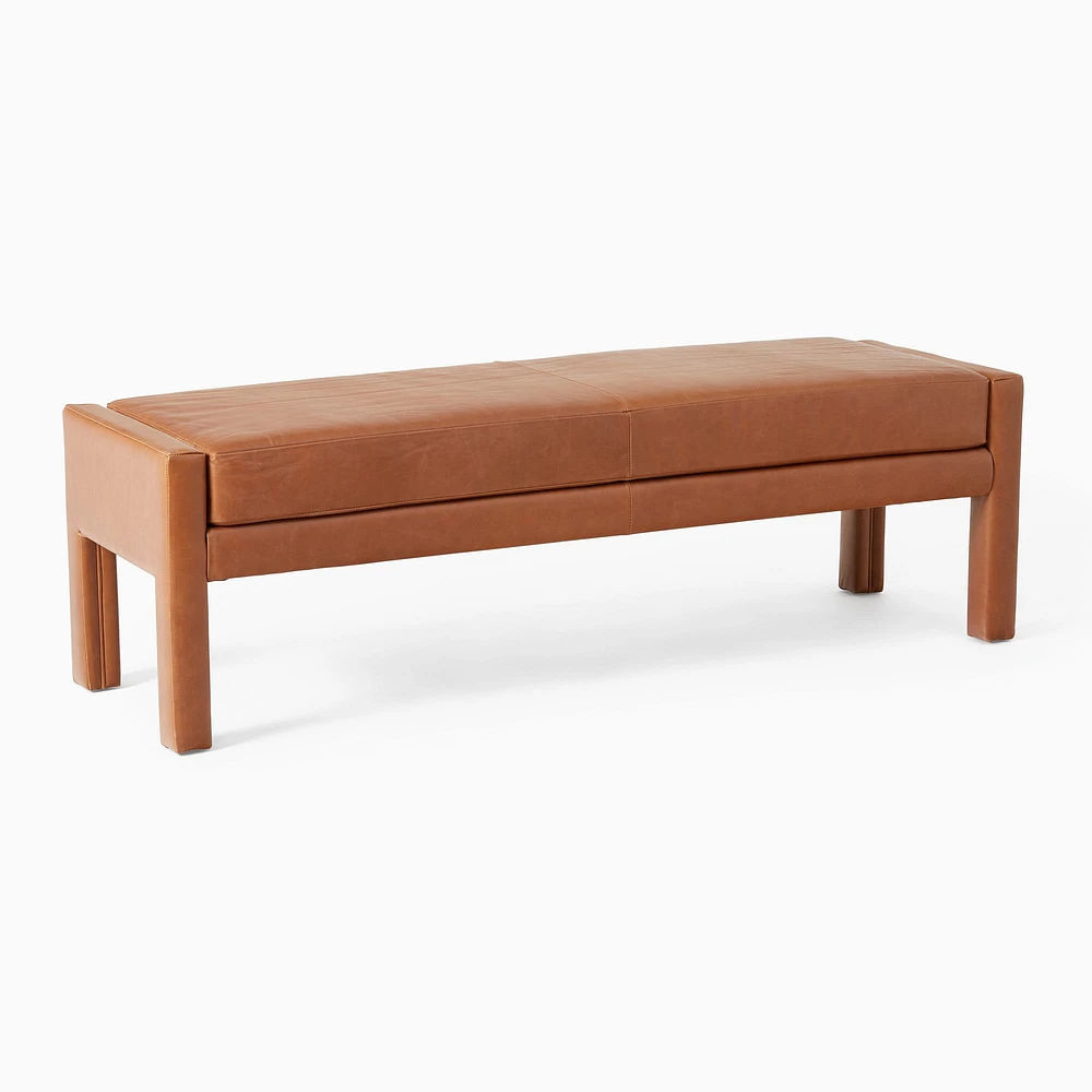 Scarlett 58" Bench, Poly, Saddle Leather, Nut