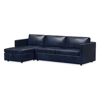 Harris 108" Right Multi-Seat Queen Sleeper Sectional w/ Storage, Saddle Leather, Nut