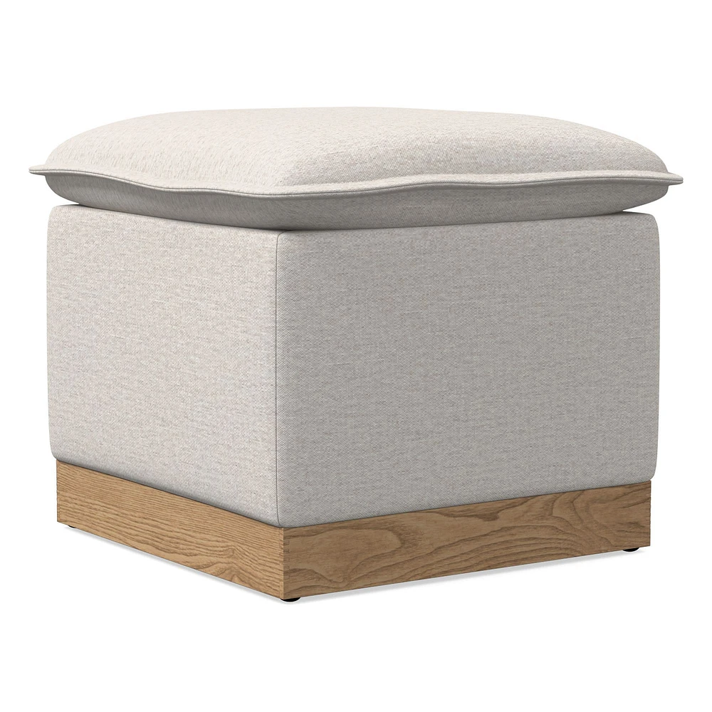 Open Box: Paxton Ottoman, Twill, Sand, Oak, WE Kids