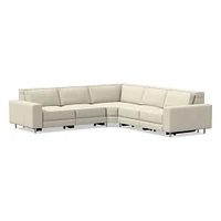 Axel Motion 119" 5-Piece Sectional, Saddle Leather, Nut, Dark Bronze