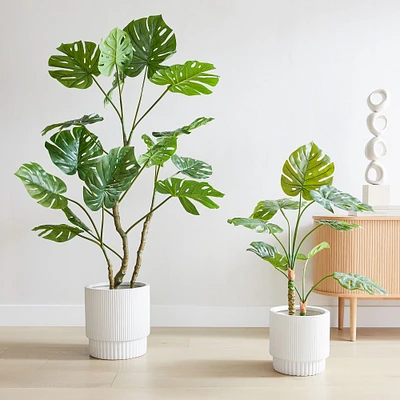 Faux Potted Monstera, 3'