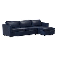 Harris 108" Right Multi-Seat Queen Sleeper Sectional w/ Storage, Saddle Leather, Nut