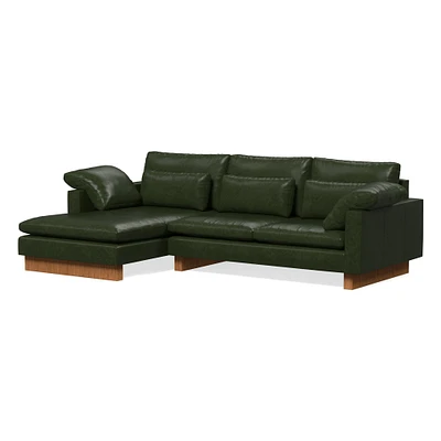 Harmony 117" Right Multi Seat 2-Piece Chaise Sectional, Standard Depth, Saddle Leather, Nut, Dark Walnut