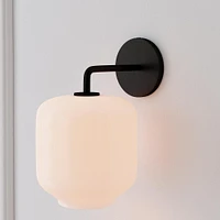 Sculptural Sconce, Pebble Medium, Milk, Brass, 6"