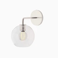 Sculptural Sconce Canopy, Globe Mini, Clear, Matte Black,  6.5"