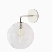 Sculptural Sconce Canopy, Globe Mini, Clear, Matte Black,  6.5"